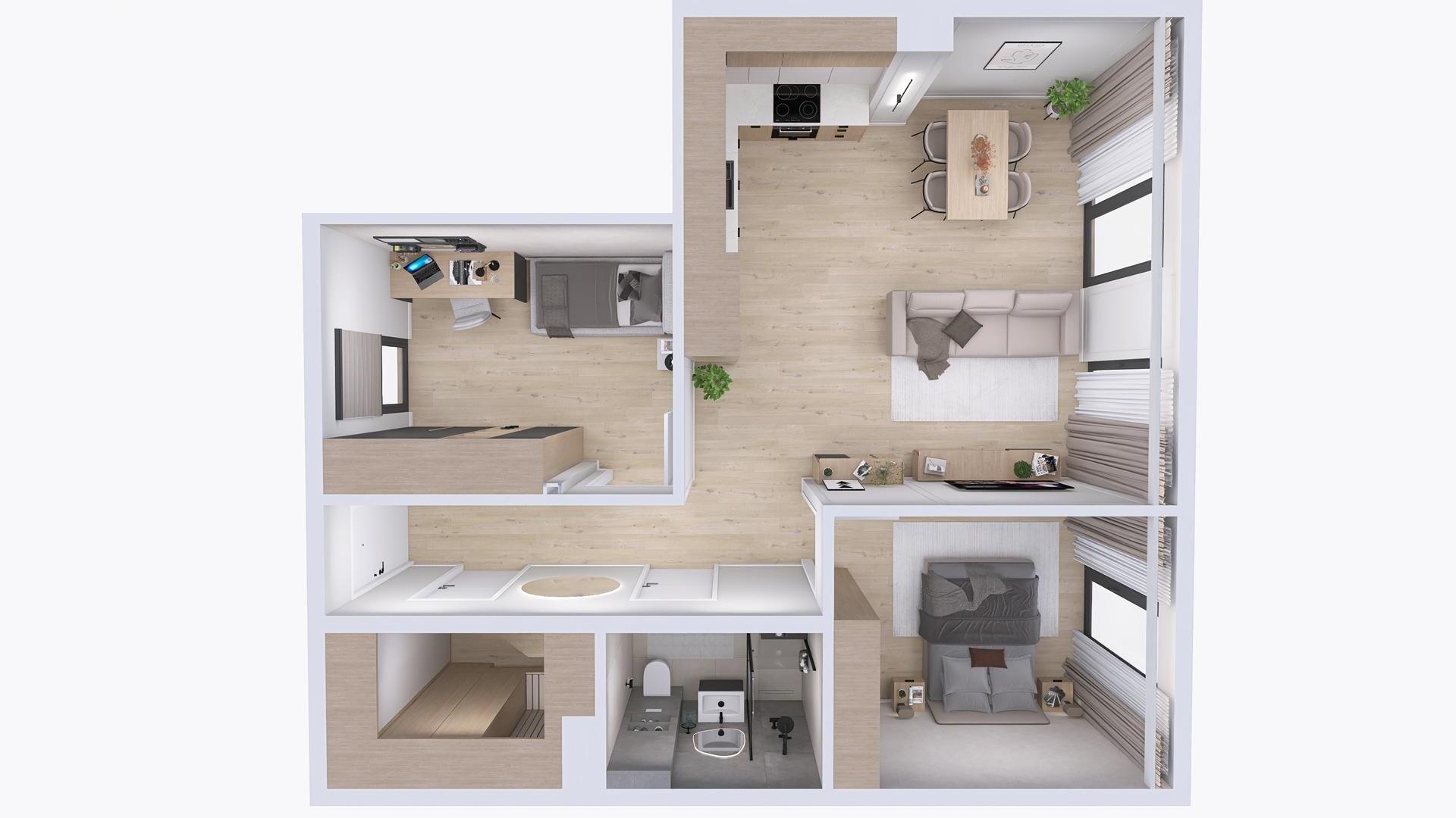 Galeria M1 - rzut 3D