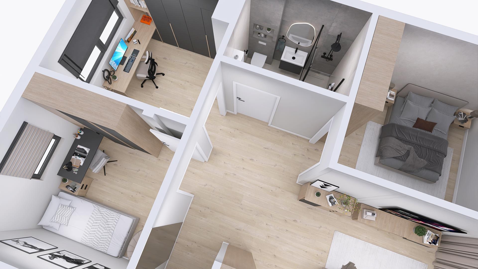 Galeria M4 - rzut 3D